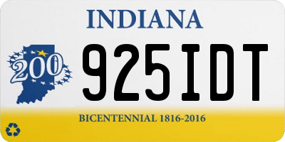 IN license plate 925IDT