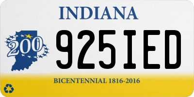 IN license plate 925IED