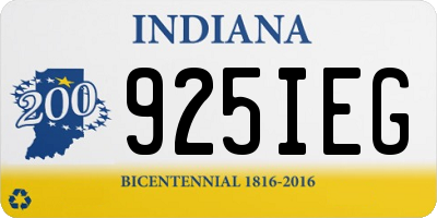 IN license plate 925IEG