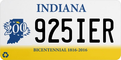 IN license plate 925IER