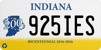 IN license plate 925IES
