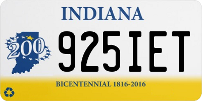 IN license plate 925IET