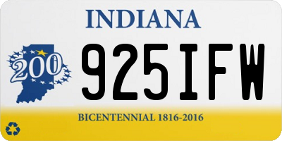 IN license plate 925IFW