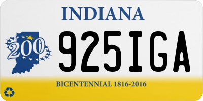 IN license plate 925IGA