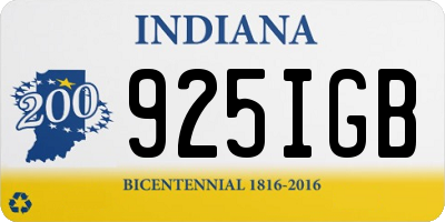 IN license plate 925IGB