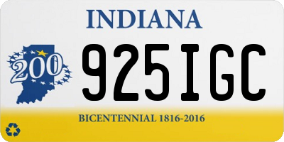 IN license plate 925IGC