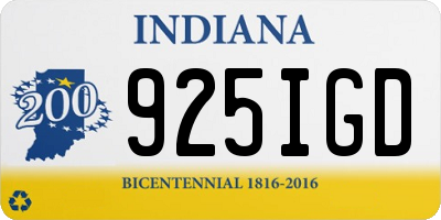 IN license plate 925IGD