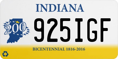 IN license plate 925IGF