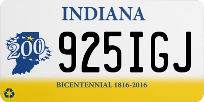 IN license plate 925IGJ