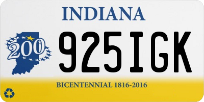 IN license plate 925IGK
