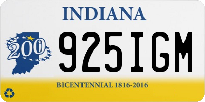 IN license plate 925IGM