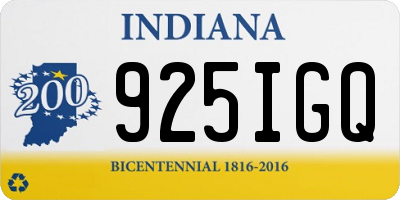 IN license plate 925IGQ