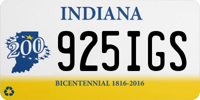 IN license plate 925IGS