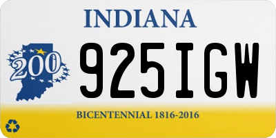 IN license plate 925IGW