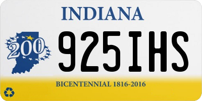 IN license plate 925IHS