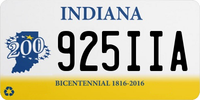 IN license plate 925IIA