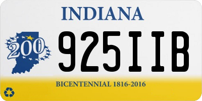 IN license plate 925IIB
