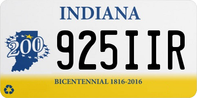 IN license plate 925IIR