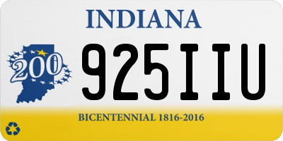 IN license plate 925IIU