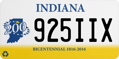 IN license plate 925IIX