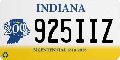 IN license plate 925IIZ