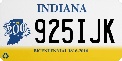 IN license plate 925IJK