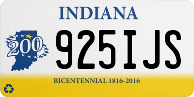 IN license plate 925IJS