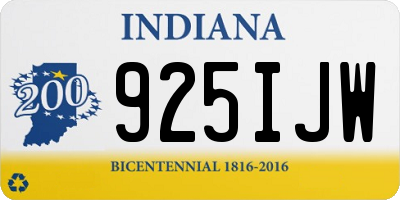IN license plate 925IJW