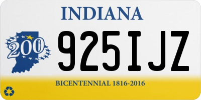 IN license plate 925IJZ