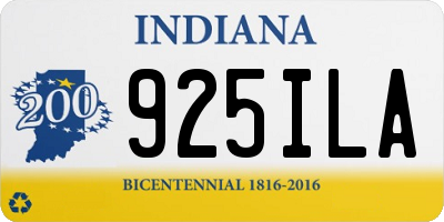 IN license plate 925ILA