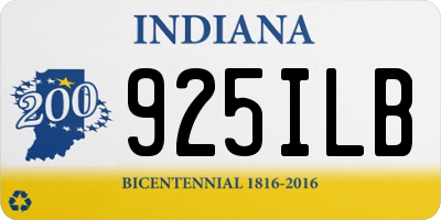 IN license plate 925ILB