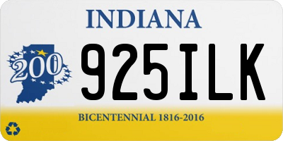IN license plate 925ILK