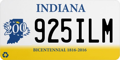 IN license plate 925ILM