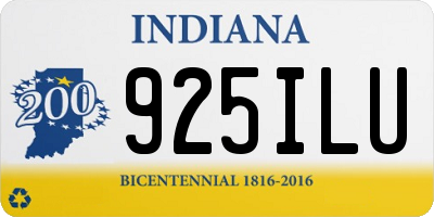 IN license plate 925ILU