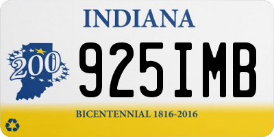 IN license plate 925IMB