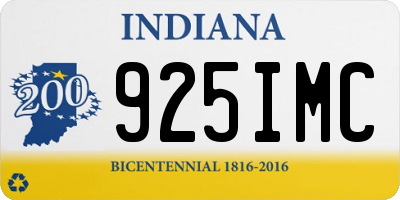 IN license plate 925IMC