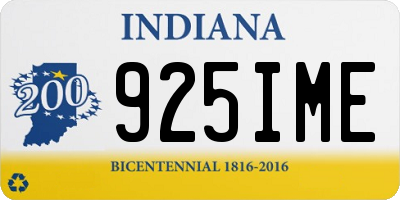 IN license plate 925IME