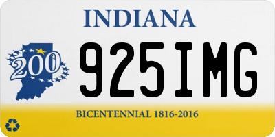 IN license plate 925IMG