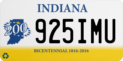 IN license plate 925IMU