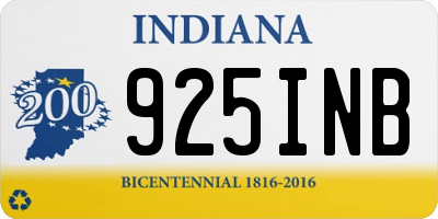 IN license plate 925INB