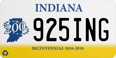 IN license plate 925ING