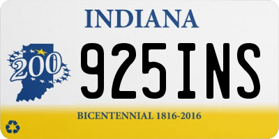 IN license plate 925INS