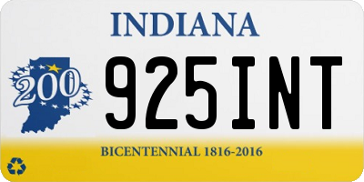 IN license plate 925INT