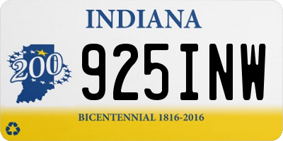 IN license plate 925INW