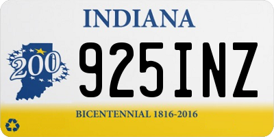 IN license plate 925INZ