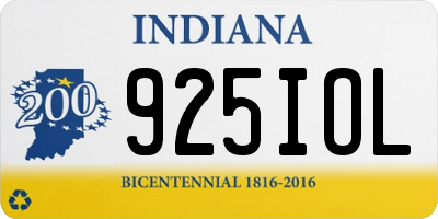 IN license plate 925IOL