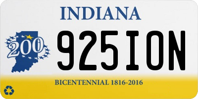 IN license plate 925ION