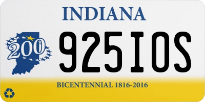IN license plate 925IOS