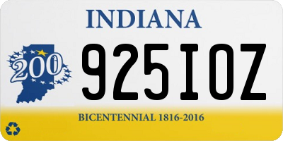 IN license plate 925IOZ