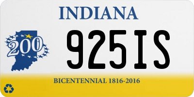IN license plate 925IS